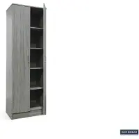 Molecule Armoire de rangement Ray 60cm à 2 portes et 4 tablettes - chêne gris