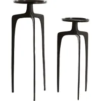 Light & Living ensembles de 2 colonnes Pano bronze foncé rond - Ø30x80 + Ø35x100 cm