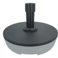 Eda Plastiques Pied de Parasol Rond - 20 L - Gris Foncé et Béton - Diam 49,5 cm - Mât 3,2 à 5 cm - Fabrication Française