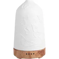 Clayre & Eef Diffuseur d'arômes Ø 9x17 cm Blanc Porcelaine Papillons