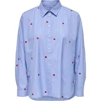 ONLY Chemisier 'ONLNew Lina Grace' bleu clair / rouge / blanc