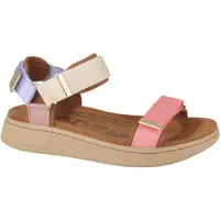 Woden Sandales 'Line' sable / violet clair / rose / rose ancienne