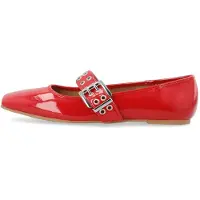 Bianco Ballerines à lanières 'ROSE' rouge