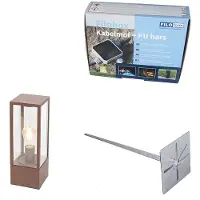 QAZQA Lampe d'extérieur industrielle sur pied brun rouille 40 cm IP44 - Charlois