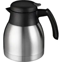 Bravilor Thermoskan bravilor dubbelwandig 1 liter rvs-zwart (890460), Carafe isotherme, Argent, Noir