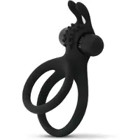 EasyToys - Anneau pénien vibrant pour pénis et testicules - silicone noir