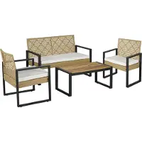 Casa.pro Ensemble de meubles de jardin 'Calciano' 4 pièces comprenant une table, un banc, 2 chaises