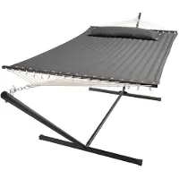 Juskys Hamac Cata - Anthracite - Base et coussin inclus