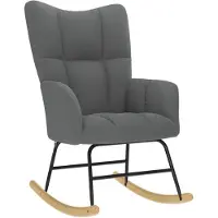 vidaXL Chaise à bascule Gris foncé Tissu