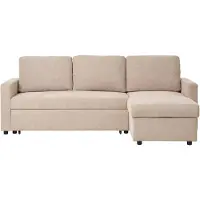 House Nordic Belfast canapé-lit méridienne avec rangement sable foncé.