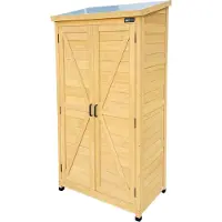 Axi Hugo Armoire De Jardin En Bois Brun - 85 X 52 X 174 Cm | Armoire Exterieur, Armoire À Outils Pour Le Jardin Avec 3 Étagères Fixes / Meuble