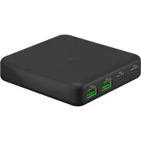 Goobay 65813 Chargeur de bureau USB-C PD GaN multiport (65 W) noir, 1,5 m - 2x ports USB-C (Power Delivery) et 2x ports USB-A (Quick Charge 3.0)