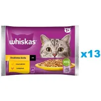 Whiskas Adult sachet 52x85 g Nourriture humide Poultry feast pour chats adultes en sauce avec : poulet, dinde