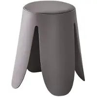 Molecule Tabouret Astin en gris | Pieds en PP et assise en PU | 46 x 30 x 30 cm