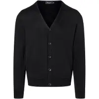 Maerz Merino Superwash Regular Fit Cardigan noir, Unicolore