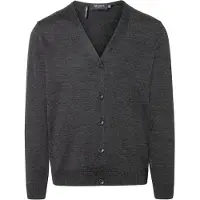 Maerz Merino Superwash Regular Fit Cardigan anthracite, Unicolore