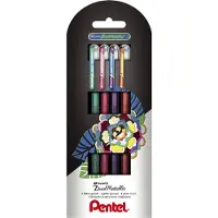 Pentel Dual Metallic Stick Pen Violet (e) (4x)