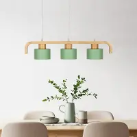 LumenXL Lampe suspendue 3 lumières avec bois vert - Rosie