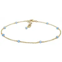 Elli Bijoux de pied bleu clair / or