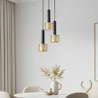 LumenXL Lampe suspendue moderne avec design en nid d'abeille, 3 lumières - Aur