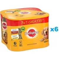 Pedigree Adult 24x400 g aliment complet humide pour chiens adultes en gelée de poulet et de bœuf