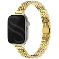 Selencia Bracelet en acier slim style Jubilee pour Apple Watch | 38/40/41/42 mm - Doré