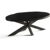Molecule Table basse ovale 'Madeira' - Mango Black | Plateau en bois exotique | 45x130x70cm
