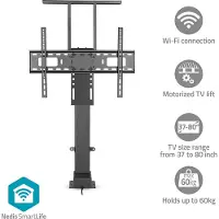 Nedis SmartLife Motorized TV Lift - 37 - 80 " - Maximum supported screen weight : 60 kg - Built-in Cabinet Design - Lift range : 79 - 184 cm - Remote controlled - ABS / Steel - Black