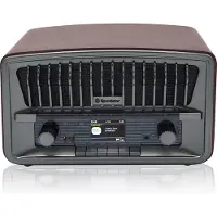 Roadstar HRA-270D+BT Radio Vintage Digital DAB+/FM Portable, Bluetooth USB, Stéréo, Double Réveil Bois
