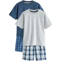 Next Pyjama bleu marine / azur / gris clair / blanc