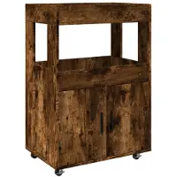 vidaXL Chariot de bar chêne fumé 60x39,5x89 cm Bois composite