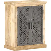 vidaXL Buffet avec portes en acier 60x35x75 cm Mango massif
