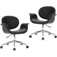 vidaXL Chaise de salle à manger 2 pcs. Pivotantes Noir Similicuir