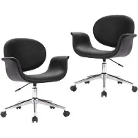 vidaXL Chaise de salle à manger 4 pcs. Pivotantes Noir Similicuir