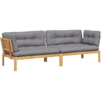 vidaXL Canapés d'angle de jardin en palettes avec coussins 2 pcs acacia massif