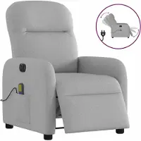vidaXL Fauteuil de massage électrique gris nuageux Tissu