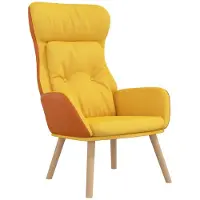 vidaXL Chaise de relaxation Jaune moutarde Tissu et PVC