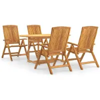 vidaXL Ensemble de jardin 5 pièces en teck massif