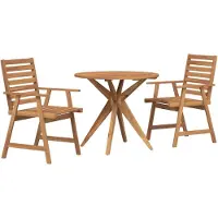 vidaXL Ensemble de jardin 3 pièces en bois massif d'acacia