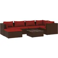 vidaXL Ensemble salon de jardin avec coussins en poly rotin Salon en poly rotin