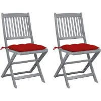 vidaXL Klappbare Gartenstühle 8 Stk. mit Kissen Massivholz Akazie