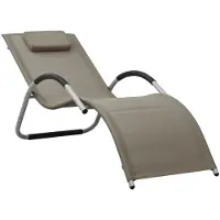 vidaXL Bain de soleil Textilène Taupe et Gris