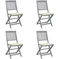vidaXL Chaises de jardin pliantes 2 pcs. avec coussins en bois massif d'acacia