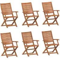 vidaXL Chaises de jardin 6 pcs. Pliable 57x66x95 cm Bois massif Acacia