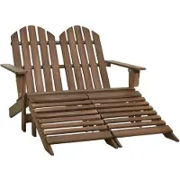 vidaXL Banc de jardin Adirondack 2 places avec pied en bois de sapin brun