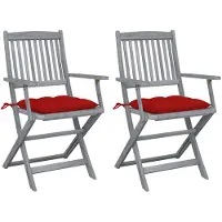 vidaXL Klappbare Gartenstühle 8 Stk. mit Kissen Massivholz Akazie