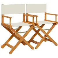 vidaXL Chaises de régie pliantes 2 pcs. Tissu blanc crème