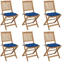 vidaXL Klappbare Gartenstühle 8 Stk. mit Kissen Massivholz Akazie