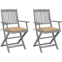 vidaXL Chaises de jardin pliantes 4 pièces avec coussins en bois massif d'acacia
