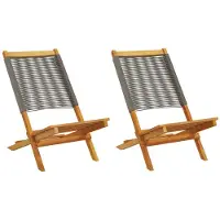 vidaXL 3214632, Terrasse, Assise rembourrée, Acacia, Polypropylène (PP), Gris, 110 kg, 410 mm